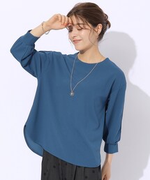 DRESKIP | ◆【2点セット/7分袖】ネックレス付き お袖パイピングトップス(シャツ/ブラウス)