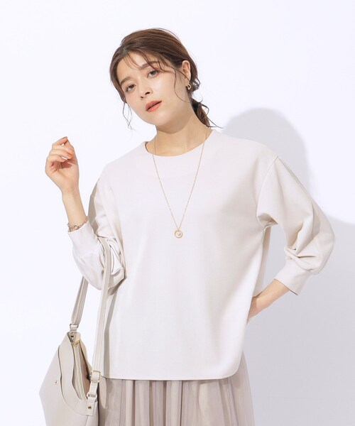 DRESKIP（ドレスキップ）の「◆【2点セット/7分袖】ネックレス付き お袖パイピングトップス（シャツ/ブラウス・レディース・ライトベージュ/ブルー/ブラック/サンドベージュ・03/02/04）」の17枚目の写真