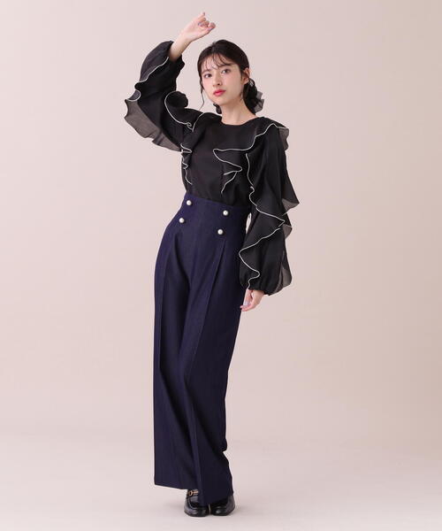 「JILL by JILL STUART」 半袖ブラウス FREE ブラック レディース JILL by STUART 「JILL STUART」 半袖ブラウス FREE ホワイト