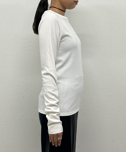 LOUNGEDRESS（ラウンジドレス）の「BASICテレコロンT（Tシャツ/カットソー・レディース・ブラック/オフホワイト/チャコールグレー/ライトグレー・FREE）」の19枚目の写真