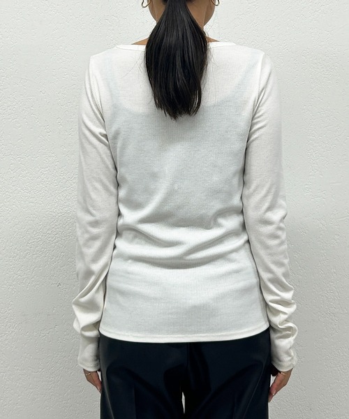 LOUNGEDRESS（ラウンジドレス）の「BASICテレコロンT（Tシャツ/カットソー・レディース・ブラック/オフホワイト/チャコールグレー/ライトグレー・FREE）」の20枚目の写真