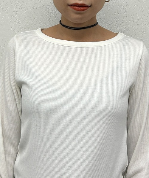 LOUNGEDRESS（ラウンジドレス）の「BASICテレコロンT（Tシャツ/カットソー・レディース・ブラック/オフホワイト/チャコールグレー/ライトグレー・FREE）」の21枚目の写真