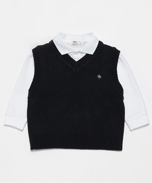 petit main(プティマイン)の「【POLO BCS】ベストセットポロシャツ(ポロシャツ・キッズ・ネイビー・80cm/90cm/100cm/110cm/120cm/130cm)」の1枚目の写真