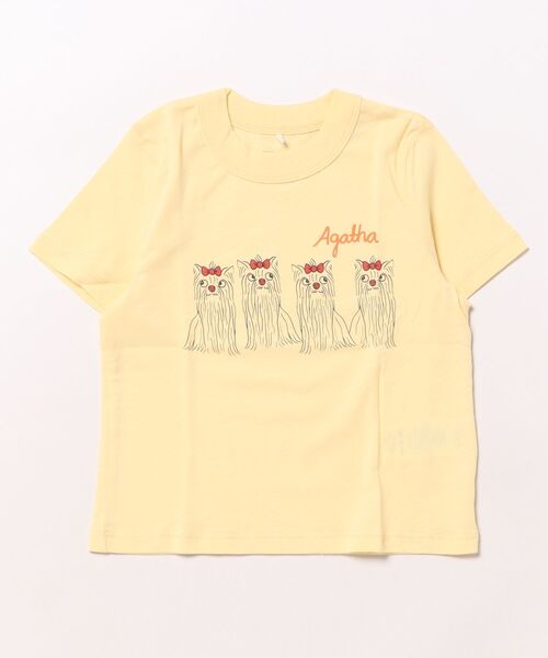 Mini Rodini(ミニロディーニ)の「mini rodini / Agatha ドッグ半袖Tシャツ(Tシャツ/カットソー・キッズ・イエロー・92/98/116/122)」の1枚目の写真
