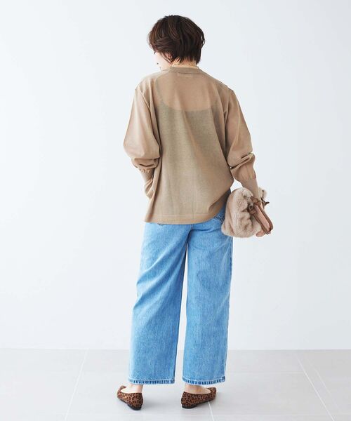 le.coeur blanc(ルクールブラン)の「シアー刺繍ロゴニット(ニット/セーター・レディース・ベージュ/ライトグレー/ブラック・38)」の4枚目の写真