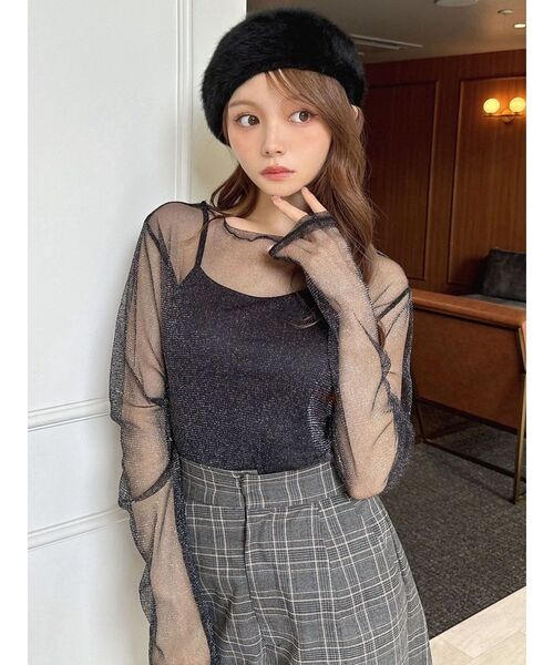 RESEXXY（リゼクシー）の「ファーベレー帽（ハンチング/ベレー帽・レディース・レッド/ホワイト/ブラック・FREE）」の9枚目の写真