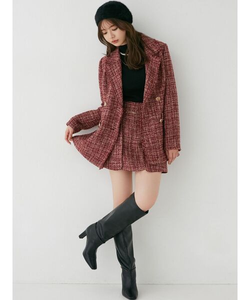 RESEXXY（リゼクシー）の「ファーベレー帽（ハンチング/ベレー帽・レディース・レッド/ホワイト/ブラック・FREE）」の21枚目の写真