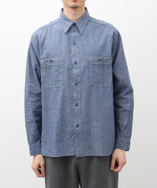Buzz Rickson's(バズリクソンズ)の「BUZZ RICKSONS / バズリクソンズ BULE CHANBRAY WORK SHIRT(シャツ/ブラウス・メンズ・コバルトブルー・LARGE/XX-LARGE/X-LARGE/MEDIUM)」の3枚目の写真