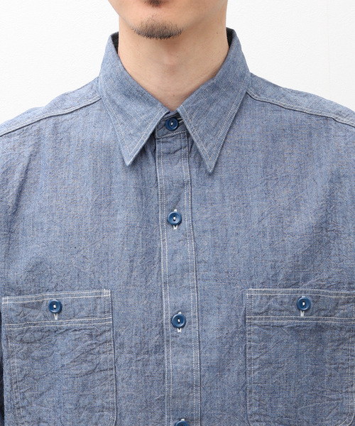 Buzz Rickson's(バズリクソンズ)の「BUZZ RICKSONS / バズリクソンズ BULE CHANBRAY WORK SHIRT(シャツ/ブラウス・メンズ・コバルトブルー・LARGE/XX-LARGE/X-LARGE/MEDIUM)」の6枚目の写真