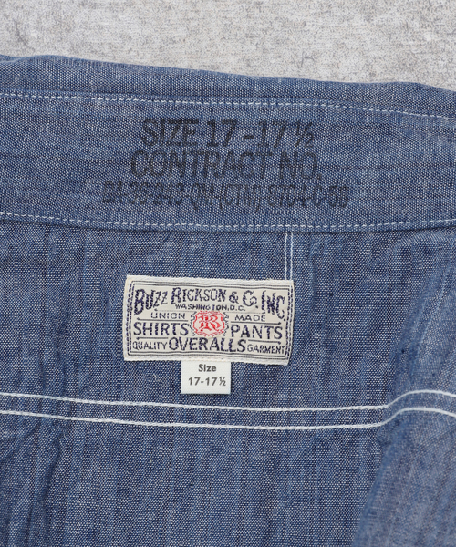 Buzz Rickson's(バズリクソンズ)の「BUZZ RICKSONS / バズリクソンズ BULE CHANBRAY WORK SHIRT(シャツ/ブラウス・メンズ・コバルトブルー・LARGE/XX-LARGE/X-LARGE/MEDIUM)」の13枚目の写真