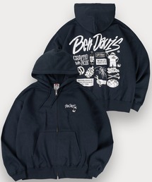 【BENDAVIS/ベンデイビス】SELECTION ZIP HOODIE/タギングロゴ バックプリント フルジップフーディー オーバーサイズ 裏起毛
