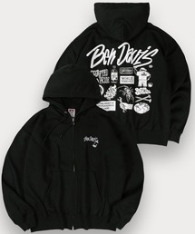 BEN DAVIS | 【BENDAVIS／ベンデイビス】SELECTION ZIP HOODIE/タギングロゴ バックプリント フルジップフーディー オーバーサイズ 裏起毛(パーカー)