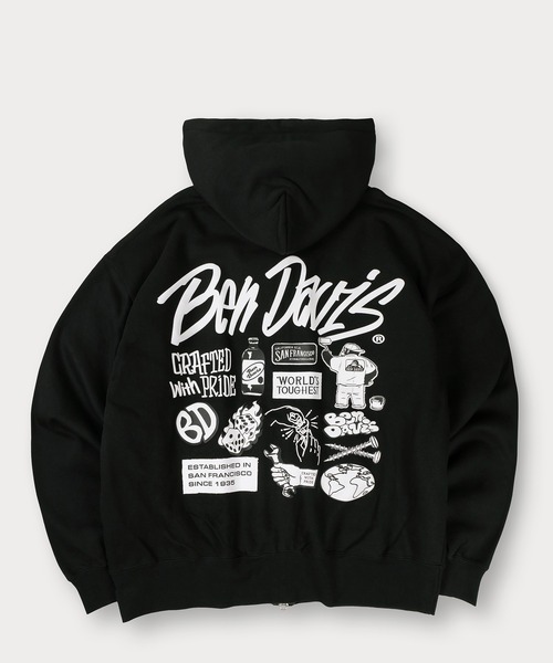 BEN DAVIS(ベンデイビス)の「【BENDAVIS/ベンデイビス】SELECTION ZIP HOODIE/タギングロゴ バックプリント フルジップフーディー オーバーサイズ 裏起毛(パーカー・メンズ・アッシュグレー/ブラック/グリーン/ネイビー・M/L/XL)」の17枚目の写真
