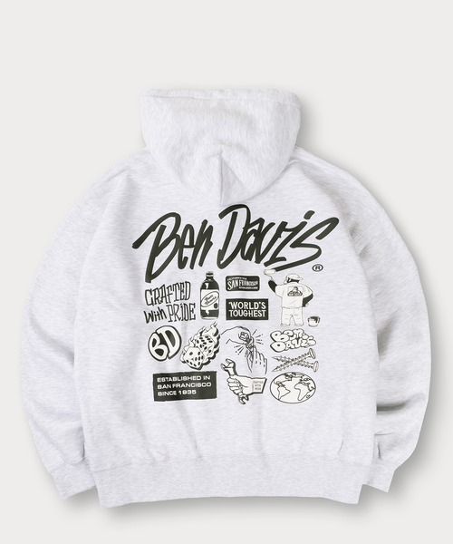BEN DAVIS(ベンデイビス)の「【BENDAVIS/ベンデイビス】SELECTION ZIP HOODIE/タギングロゴ バックプリント フルジップフーディー オーバーサイズ 裏起毛(パーカー・メンズ・アッシュグレー/ブラック/グリーン/ネイビー・M/L/XL)」の19枚目の写真