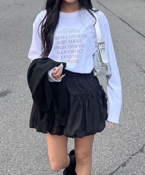 merrylatte(メリーラテ)の「リボンデザインロンT(Tシャツ/カットソー・レディース・ホワイト・MEDIUM/LARGE)」の3枚目の写真