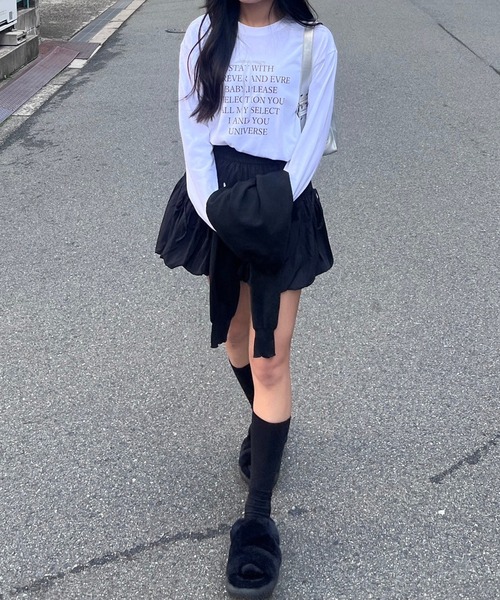 merrylatte(メリーラテ)の「リボンデザインロンT(Tシャツ/カットソー・レディース・ホワイト・MEDIUM/LARGE)」の2枚目の写真