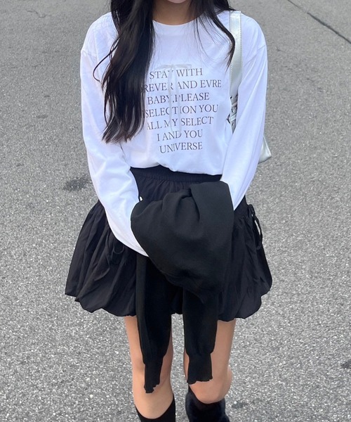 merrylatte(メリーラテ)の「リボンデザインロンT(Tシャツ/カットソー・レディース・ホワイト・MEDIUM/LARGE)」の4枚目の写真