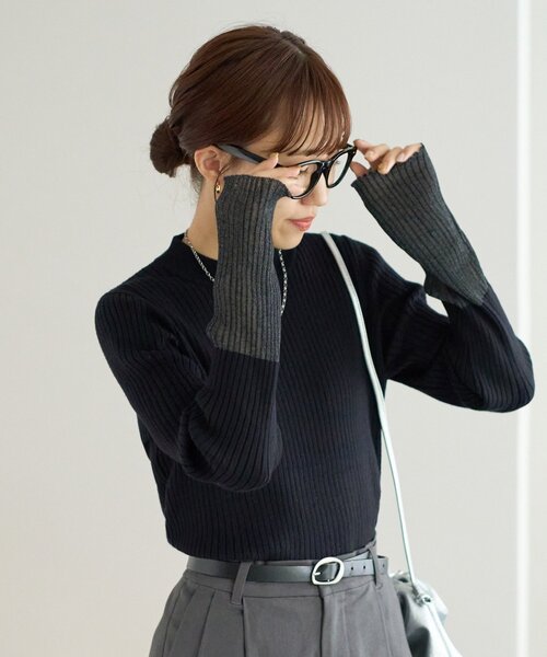 セール】【新色追加!/WEB限定】シアー袖切替プルオーバー（ニット