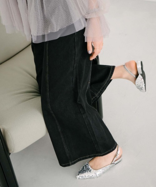 archives（アルシーヴ）の「リボン刺繍ワイドデニム（デニムパンツ・レディース・ブラック/ロイヤルブルー/ブルー・SMALL/MEDIUM）」の5枚目の写真