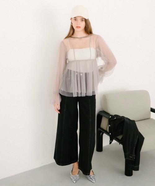 archives（アルシーヴ）の「リボン刺繍ワイドデニム（デニムパンツ・レディース・ブラック/ロイヤルブルー/ブルー・SMALL/MEDIUM）」の8枚目の写真