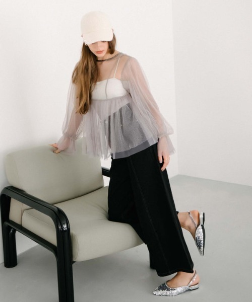 archives（アルシーヴ）の「リボン刺繍ワイドデニム（デニムパンツ・レディース・ブラック/ロイヤルブルー/ブルー・SMALL/MEDIUM）」の9枚目の写真