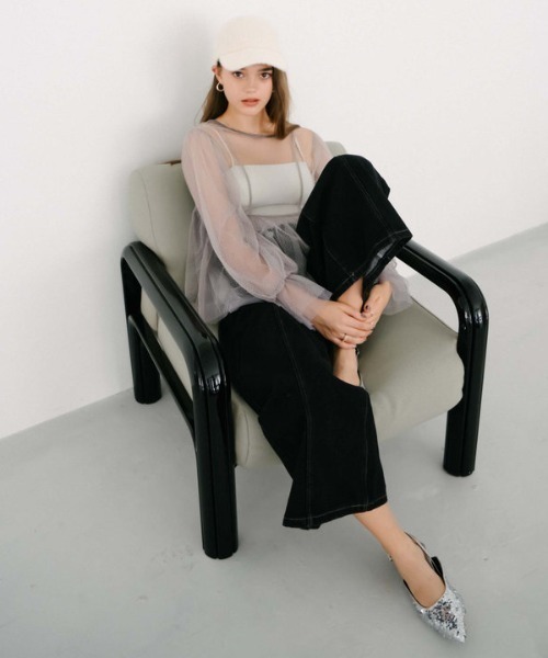 archives（アルシーヴ）の「リボン刺繍ワイドデニム（デニムパンツ・レディース・ブラック/ロイヤルブルー/ブルー・SMALL/MEDIUM）」の10枚目の写真