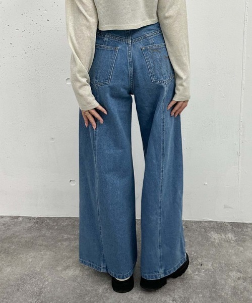 archives（アルシーヴ）の「リボン刺繍ワイドデニム（デニムパンツ・レディース・ブラック/ロイヤルブルー/ブルー・SMALL/MEDIUM）」の13枚目の写真