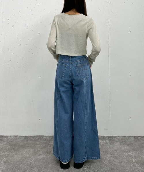 archives（アルシーヴ）の「リボン刺繍ワイドデニム（デニムパンツ・レディース・ブラック/ロイヤルブルー/ブルー・SMALL/MEDIUM）」の16枚目の写真