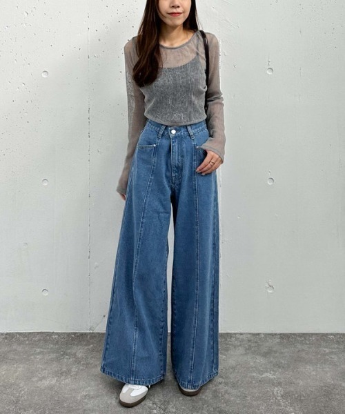 archives（アルシーヴ）の「リボン刺繍ワイドデニム（デニムパンツ・レディース・ブラック/ロイヤルブルー/ブルー・SMALL/MEDIUM）」の18枚目の写真