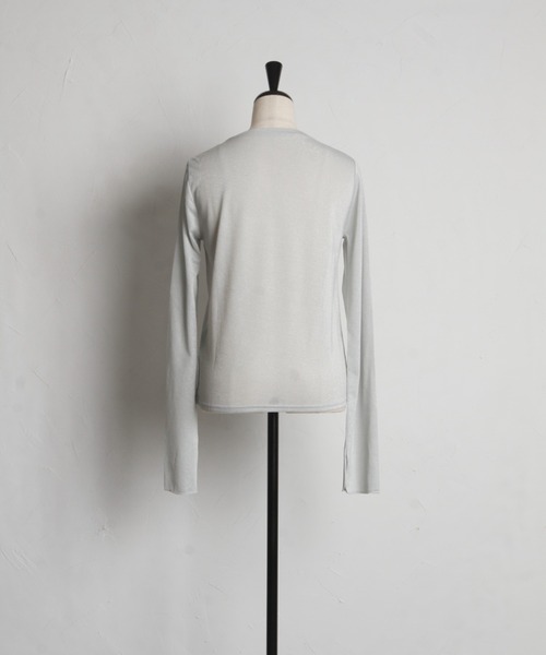 tocco closet(トッコ クローゼット)の「【ZOZO限定】長袖ラメシアーカットクルートップス(Tシャツ/カットソー・レディース・ミント/ブラック/グレー・M)」の8枚目の写真