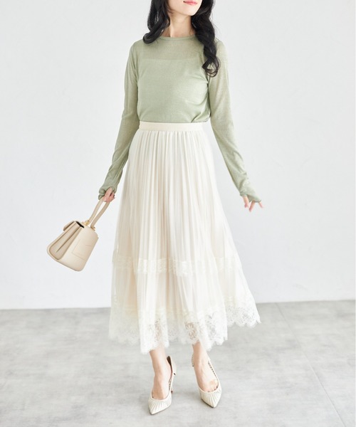 tocco closet(トッコ クローゼット)の「【ZOZO限定】長袖ラメシアーカットクルートップス(Tシャツ/カットソー・レディース・ミント/ブラック/グレー・M)」の19枚目の写真