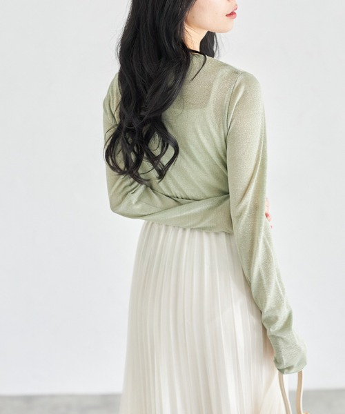 tocco closet(トッコ クローゼット)の「【ZOZO限定】長袖ラメシアーカットクルートップス(Tシャツ/カットソー・レディース・ミント/ブラック/グレー・M)」の21枚目の写真