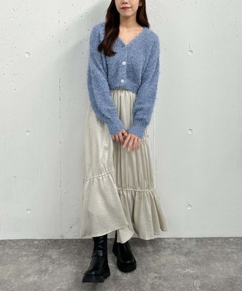 archives（アルシーヴ）の「ラメフェザーショートニットカーディガン（ニット/セーター・レディース・アイボリー/オレンジ/グレー/ブルー・MEDIUM）」の20枚目の写真