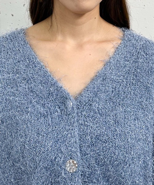 archives（アルシーヴ）の「ラメフェザーショートニットカーディガン（ニット/セーター・レディース・アイボリー/オレンジ/グレー/ブルー・MEDIUM）」の11枚目の写真