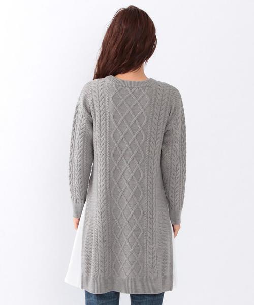 Another Edition（アナザーエディション）の「ワキフハクケーブルワンピース/ AEBC W/AC ワキフハク CBL OP（ワンピース・レディース・ライトグレー/ネイビー・フリー）」の3枚目の写真