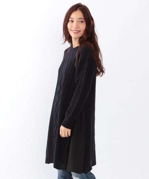 Another Edition（アナザーエディション）の「ワキフハクケーブルワンピース/ AEBC W/AC ワキフハク CBL OP（ワンピース・レディース・ライトグレー/ネイビー・フリー）」の8枚目の写真