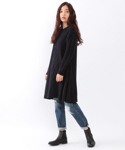 Another Edition（アナザーエディション）の「ワキフハクケーブルワンピース/ AEBC W/AC ワキフハク CBL OP（ワンピース・レディース・ライトグレー/ネイビー・フリー）」の10枚目の写真