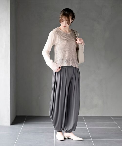 rps（アールピーエス）の「ラメシアークルーネックカットソー（Tシャツ/カットソー・レディース・ブラック/オフホワイト/チャコールグレー/ライトグレー/グレー/アイボリー・フリー）」の15枚目の写真