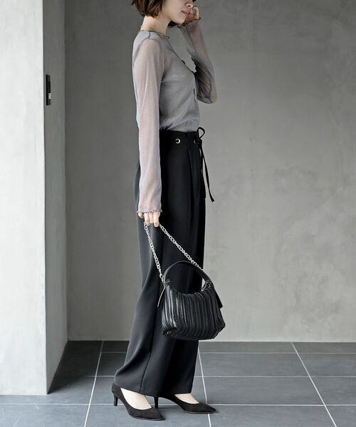 rps（アールピーエス）の「ラメシアークルーネックカットソー（Tシャツ/カットソー・レディース・ブラック/オフホワイト/チャコールグレー/ライトグレー/グレー/アイボリー・フリー）」の22枚目の写真