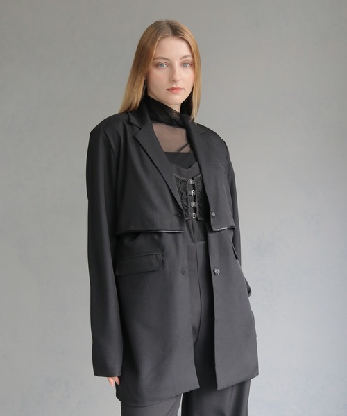 &g'aime】2WAYオーバーテーラードジャケット 2WAY OVER TAILORED