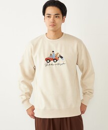 SHIPS Colors: ポリエステル フェイクスエード エンブロイダリー スウェット