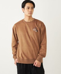 SHIPS Colors: ポリエステル フェイクスエード エンブロイダリー スウェット