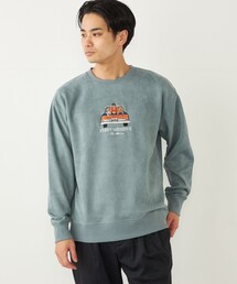 SHIPS Colors: ポリエステル フェイクスエード エンブロイダリー スウェット