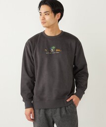 SHIPS Colors: ポリエステル フェイクスエード エンブロイダリー スウェット
