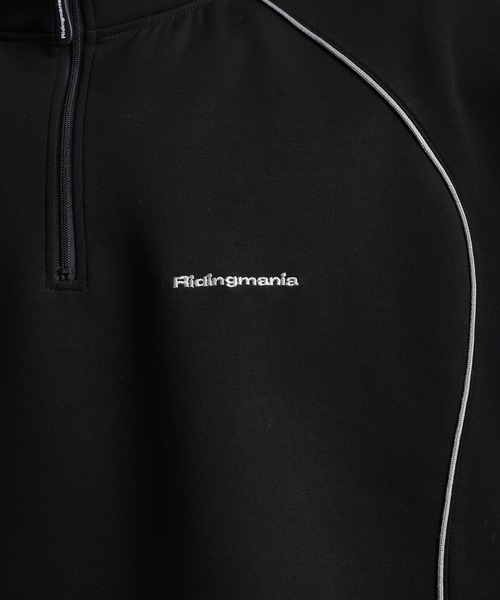 Ridingmania（ライディングマニア）の「【Ridingmania】パイピングライン/ワンポイント刺繍ハーフジップ（スウェット・メンズ・ブラック/ライトグレー・LARGE/MEDIUM）」の21枚目の写真