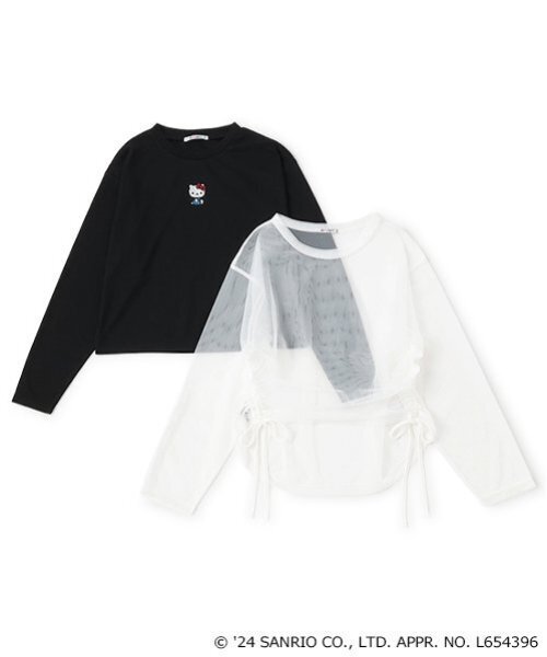by LOVEiT(バイラビット)の「【ハローキティ】チュールレイヤードシャツ(アンサンブル・キッズ・オフホワイト/ブラック・120cm/160cm/150cm/140cm/130cm)」の9枚目の写真