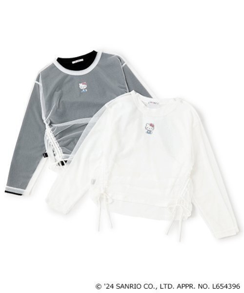 by LOVEiT(バイラビット)の「【ハローキティ】チュールレイヤードシャツ(アンサンブル・キッズ・オフホワイト/ブラック・120cm/160cm/150cm/140cm/130cm)」の15枚目の写真
