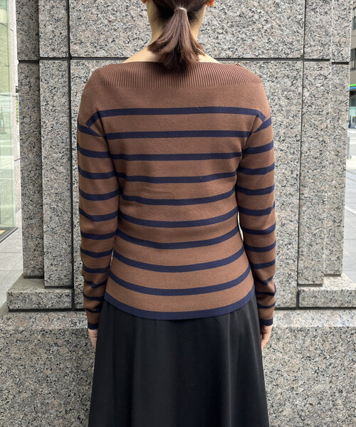 DouDou（ドゥドゥ）の「ボーダーボートネックリブニット（ニット/セーター・レディース・ブラウン/ブラック・FREE）」の17枚目の写真