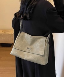 フェイクレザー チェーン ショルダーバッグ
