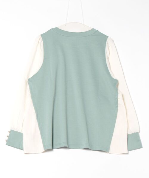 BELLUNA PLUS(ベルーナ)の「サイドプリーツ袖ボタン使いプルオーバー(Tシャツ/カットソー・レディース・ミント/ブラック系/モカ・X-LARGE/MEDIUM/LARGE)」の8枚目の写真